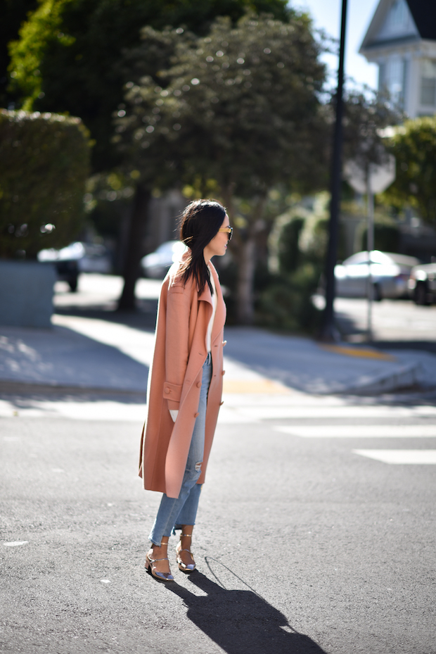 Tibi pink outlet coat