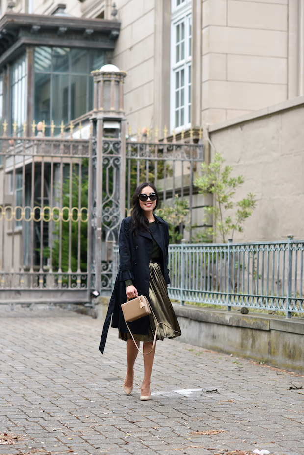 ann-taylor-trench-coat-pleated-skirt